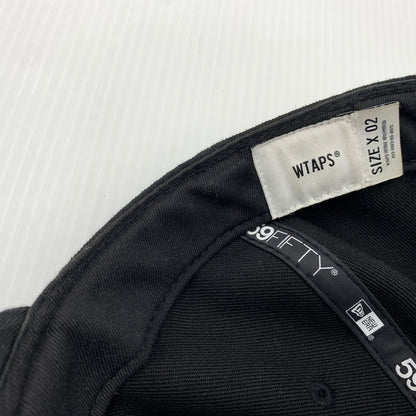 【中古品】【メンズ】 WTAPS ダブルタップス × NEW ERA ニューエラ 別注コラボ 59FIFTY LOW PROFILE CAP POLY. TWILL. NEWERA. LEAGUE ロー プロファイル キャップ 帽子 185-260730-yo-12-tei サイズ：７ 3/8 カラー：ブラック 万代Net店