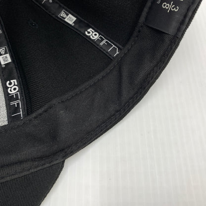 【中古品】【メンズ】 WTAPS ダブルタップス × NEW ERA ニューエラ 別注コラボ 59FIFTY LOW PROFILE CAP POLY. TWILL. NEWERA. LEAGUE ロー プロファイル キャップ 帽子 185-260730-yo-12-tei サイズ：７ 3/8 カラー：ブラック 万代Net店