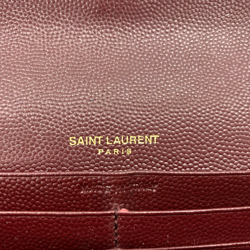 【中古品】【メンズ/レディース】 Saint Laurent サンローラン CFP372264 モノグラム フラップ ウォレット 長財布 レザーウォレット 200-260714-ko-05-tei カラー：ボルドー 万代Net店