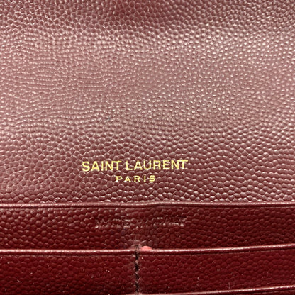 【中古品】【メンズ/レディース】 Saint Laurent サンローラン CFP372264 モノグラム フラップ ウォレット 長財布 レザーウォレット 200-260714-ko-05-tei カラー：ボルドー 万代Net店