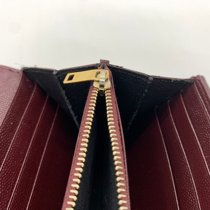【中古品】【メンズ/レディース】 Saint Laurent サンローラン CFP372264 モノグラム フラップ ウォレット 長財布 レザーウォレット 200-260714-ko-05-tei カラー：ボルドー 万代Net店