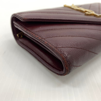 【中古品】【メンズ/レディース】 Saint Laurent サンローラン CFP372264 モノグラム フラップ ウォレット 長財布 レザーウォレット 200-260714-ko-05-tei カラー：ボルドー 万代Net店