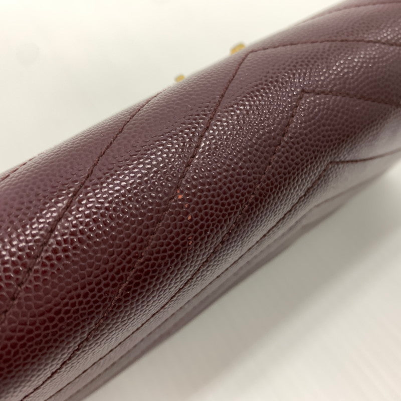 【中古品】【メンズ/レディース】 Saint Laurent サンローラン CFP372264 モノグラム フラップ ウォレット 長財布 レザーウォレット 200-260714-ko-05-tei カラー：ボルドー 万代Net店