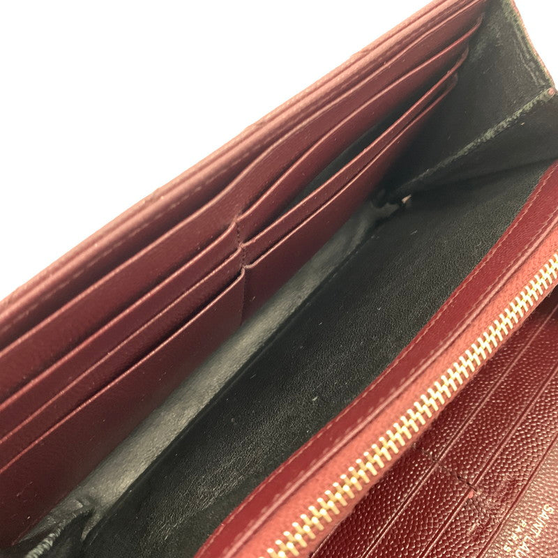 【中古品】【メンズ/レディース】 Saint Laurent サンローラン CFP372264 モノグラム フラップ ウォレット 長財布 レザーウォレット 200-260714-ko-05-tei カラー：ボルドー 万代Net店