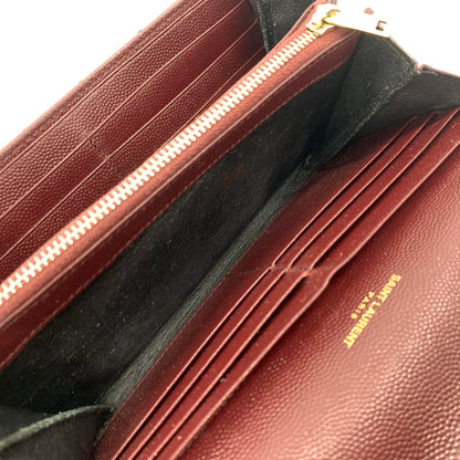 【中古品】【メンズ/レディース】 Saint Laurent サンローラン CFP372264 モノグラム フラップ ウォレット 長財布 レザーウォレット 200-260714-ko-05-tei カラー：ボルドー 万代Net店