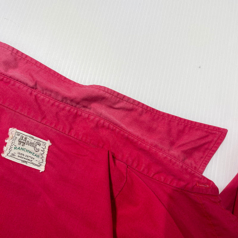 【現状渡し品】【メンズ】 H BARC エイチバーシー 60's WESTERN SHIRT VINTAGE 60年代 ウエスタン シャツ 長袖 トップス ヴィンテージ 145-260713-yo-05-tei サイズ：不明 カラー：レッド 万代Net店