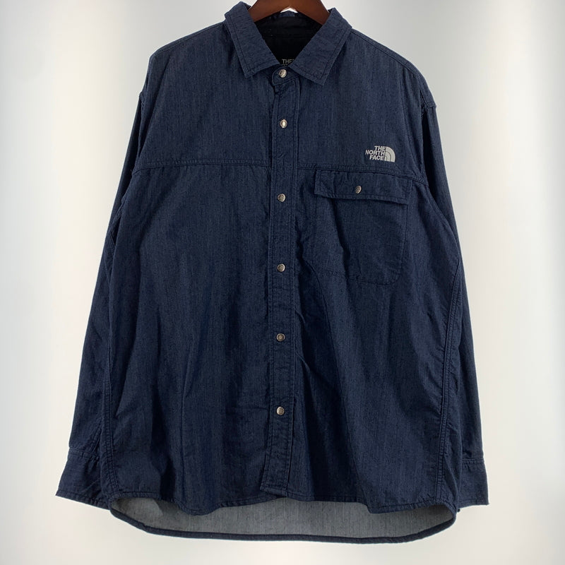 【中古品】【メンズ】 THE NORTH FACE ザ・ノースフェイス L/S NYLON DENIM NUPTSE SHIRT NR72130 ロングスリーブ ナイロンデニム ヌプシシャツ ライトアウター 144-260716-ko-11-tei サイズ：XL カラー：インディゴ 万代Net店