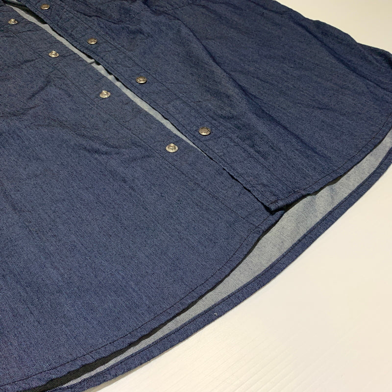 【中古品】【メンズ】 THE NORTH FACE ザ・ノースフェイス L/S NYLON DENIM NUPTSE SHIRT NR72130 ロングスリーブ ナイロンデニム ヌプシシャツ ライトアウター 144-260716-ko-11-tei サイズ：XL カラー：インディゴ 万代Net店
