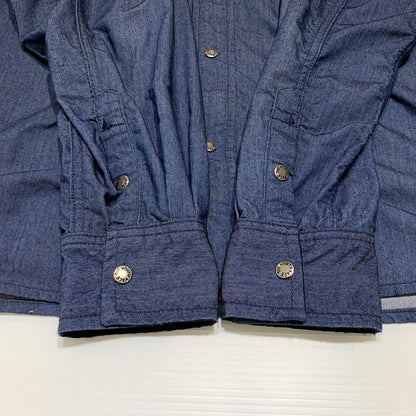 【中古品】【メンズ】 THE NORTH FACE ザ・ノースフェイス L/S NYLON DENIM NUPTSE SHIRT NR72130 ロングスリーブ ナイロンデニム ヌプシシャツ ライトアウター 144-260716-ko-11-tei サイズ：XL カラー：インディゴ 万代Net店