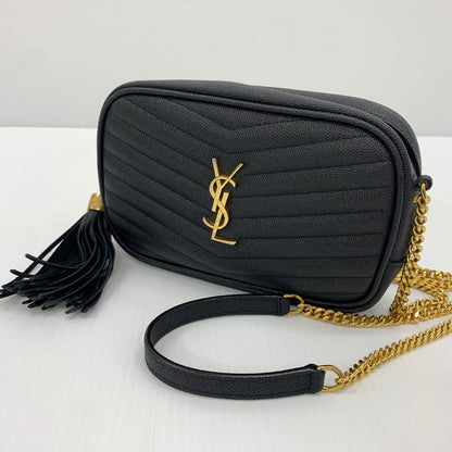 【中古品】【レディース】 Saint Laurent Paris サンローランパリ 618057 ルー タッセル チェーン ショルダーバッグ カバン レザーミニバッグ 180-260714-ko-11-tei カラー：ブラック 万代Net店