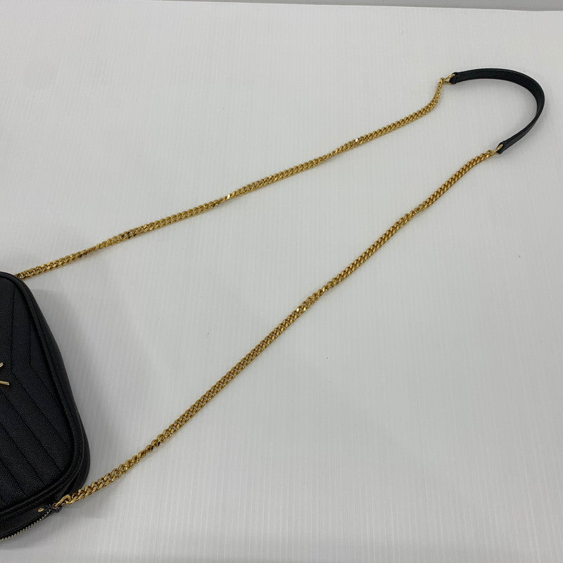 【中古品】【レディース】 Saint Laurent Paris サンローランパリ 618057 ルー タッセル チェーン ショルダーバッグ カバン レザーミニバッグ 180-260714-ko-11-tei カラー：ブラック 万代Net店