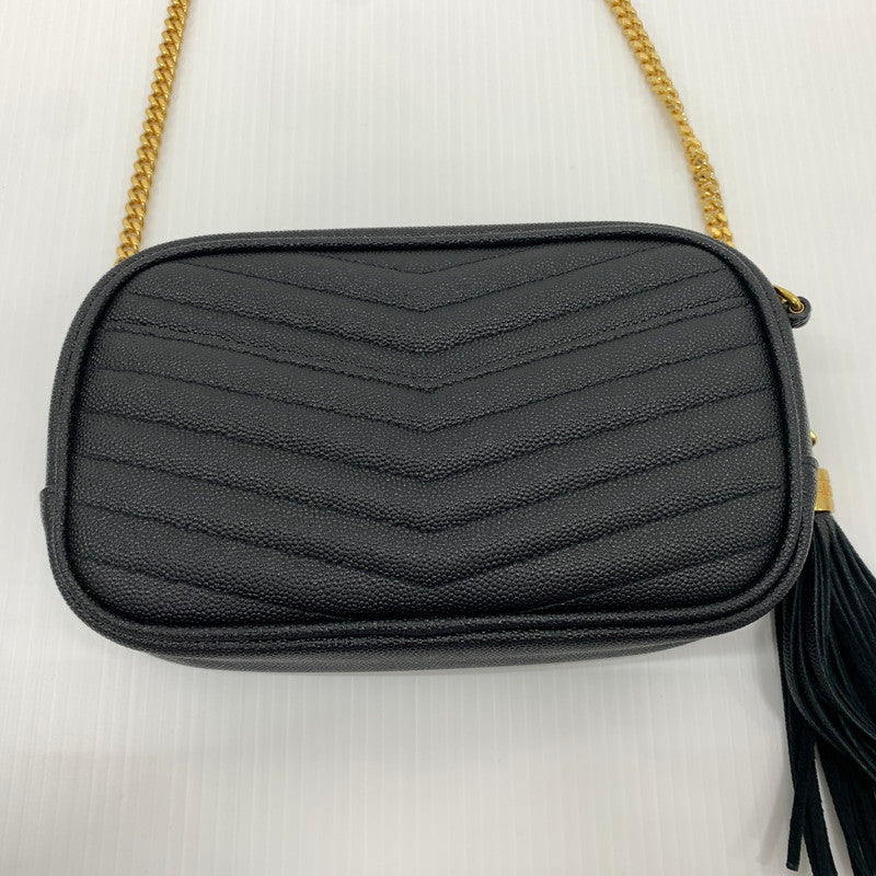 【中古品】【レディース】 Saint Laurent Paris サンローランパリ 618057 ルー タッセル チェーン ショルダーバッグ カバン レザーミニバッグ 180-260714-ko-11-tei カラー：ブラック 万代Net店