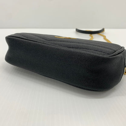 【中古品】【レディース】 Saint Laurent Paris サンローランパリ 618057 ルー タッセル チェーン ショルダーバッグ カバン レザーミニバッグ 180-260714-ko-11-tei カラー：ブラック 万代Net店
