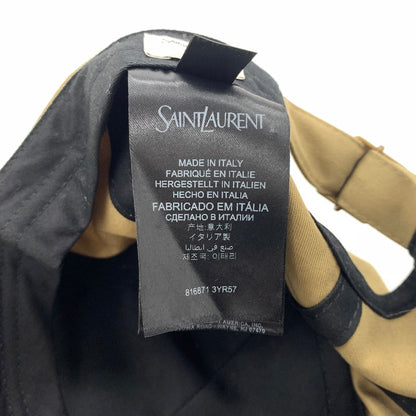 【中古品】【メンズ】 Saint Laurent Paris サンローランパリ バーシティ キャップ 帽子 コットン 183-260714-ko-02-tei サイズ：57 カラー：ベージュ系/カーキ系 万代Net店