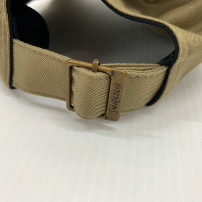 【中古品】【メンズ】 Saint Laurent Paris サンローランパリ バーシティ キャップ 帽子 コットン 183-260714-ko-02-tei サイズ：57 カラー：ベージュ系/カーキ系 万代Net店