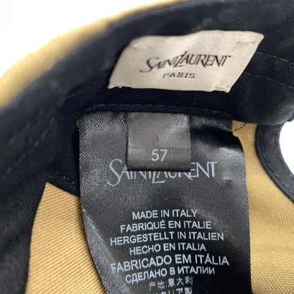 【中古品】【メンズ】 Saint Laurent Paris サンローランパリ バーシティ キャップ 帽子 コットン 183-260714-ko-02-tei サイズ：57 カラー：ベージュ系/カーキ系 万代Net店