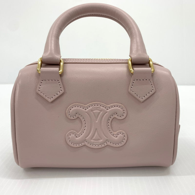 【中古品】【レディース】 CELINE セリーヌ CUIR TRIOMPHE MINI BOSTONBAG 10P04 ミニボストンバッグ カバン ハンドバッグ ショルダーバッグ 180-260714-ko-03-tei カラー：ピンク 万代Net店