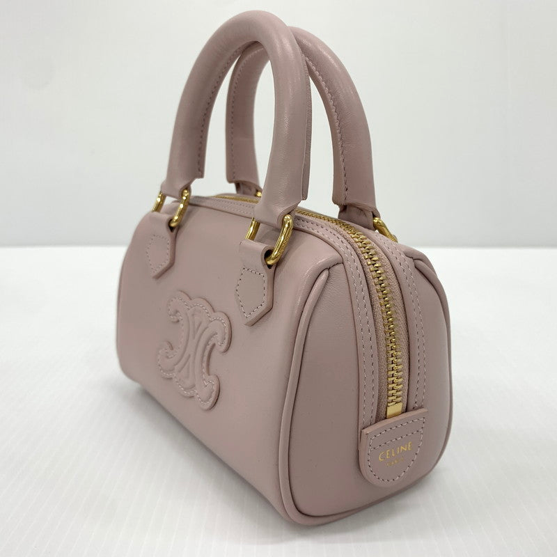 【中古品】【レディース】 CELINE セリーヌ CUIR TRIOMPHE MINI BOSTONBAG 10P04 ミニボストンバッグ カバン ハンドバッグ ショルダーバッグ 180-260714-ko-03-tei カラー：ピンク 万代Net店