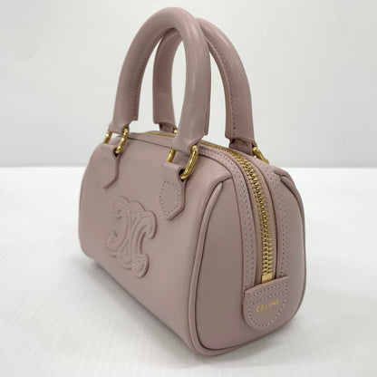 【中古品】【レディース】 CELINE セリーヌ CUIR TRIOMPHE MINI BOSTONBAG 10P04 ミニボストンバッグ カバン ハンドバッグ ショルダーバッグ 180-260714-ko-03-tei カラー：ピンク 万代Net店