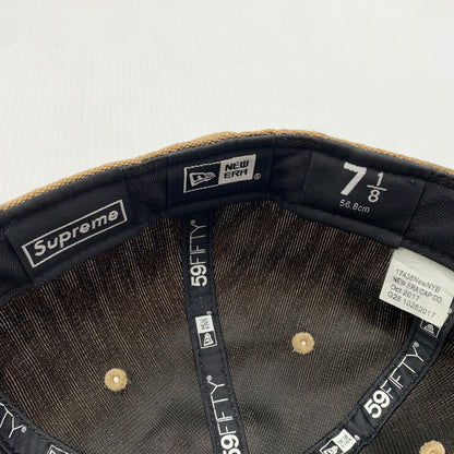 【中古品】【メンズ】 SUPREME シュプリーム × NEW ERA ニューエラ 別注コラボ 18SS MONOGRAM BOX LOGO CAP モノグラム ボックスロゴ キャップ 帽子 149-260730-yo-04-tei サイズ：７ 1/8 カラー：総柄 万代Net店