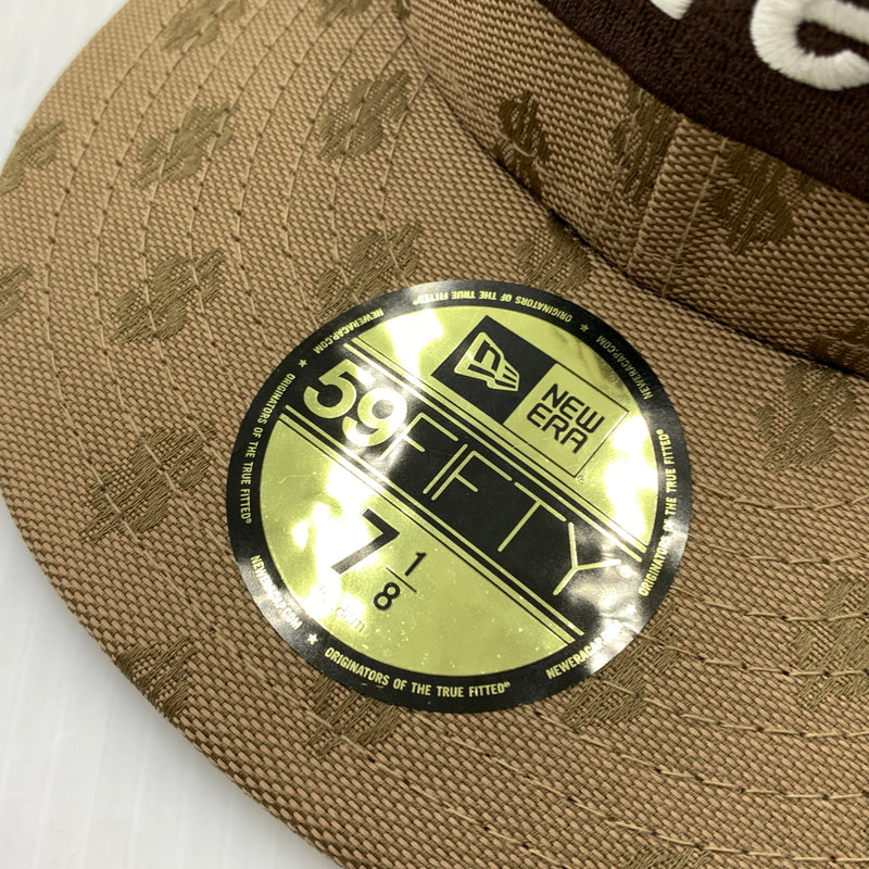 【中古品】【メンズ】 SUPREME シュプリーム × NEW ERA ニューエラ 別注コラボ 18SS MONOGRAM BOX LOGO CAP モノグラム ボックスロゴ キャップ 帽子 149-260730-yo-04-tei サイズ：７ 1/8 カラー：総柄 万代Net店