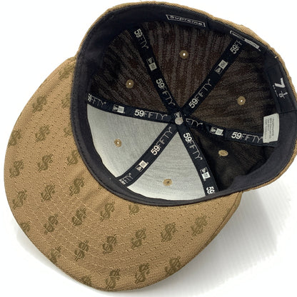 【中古品】【メンズ】 SUPREME シュプリーム × NEW ERA ニューエラ 別注コラボ 18SS MONOGRAM BOX LOGO CAP モノグラム ボックスロゴ キャップ 帽子 149-260730-yo-04-tei サイズ：７ 1/8 カラー：総柄 万代Net店