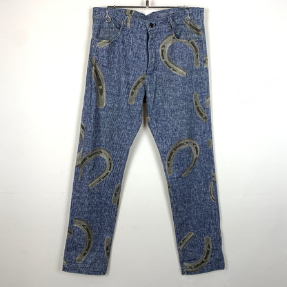 【現状渡し品】【メンズ】 SALUTE サルーテ HORSESHOE PATTERN DENIM PANTS 蹄鉄柄 デニム パンツ ボトムス 153-260730-sa-17-tei サイズ：S カラー：インディゴ 万代Net店
