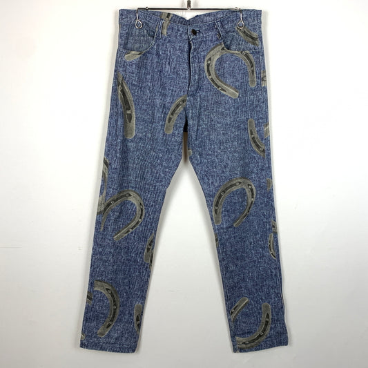 【現状渡し品】【メンズ】 SALUTE サルーテ HORSESHOE PATTERN DENIM PANTS 蹄鉄柄 デニム パンツ ボトムス 153-260730-sa-17-tei サイズ：S カラー：インディゴ 万代Net店