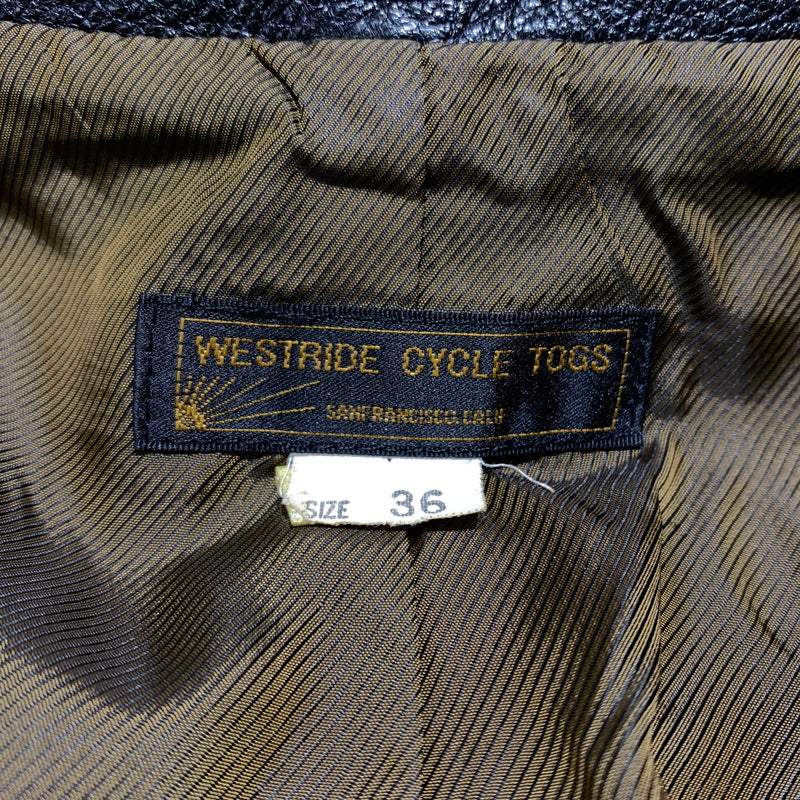 【中古品】【メンズ】 WESTRIDE CYCLE TOGS ウエストライドサイクルトグス GOAT SKIN TAILORED JACKET ゴートスキン テーラードジャケット アウター レザージャケット 145-260716-ko-12-tei サイズ：36 カラー：ブラック 万代Net店