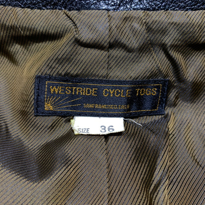 【中古品】【メンズ】 WESTRIDE CYCLE TOGS ウエストライドサイクルトグス GOAT SKIN TAILORED JACKET ゴートスキン テーラードジャケット アウター レザージャケット 145-260716-ko-12-tei サイズ：36 カラー：ブラック 万代Net店