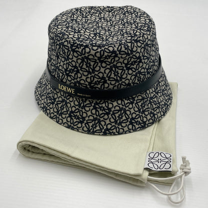 【中古品】【メンズ】 LOEWE ロエベ ANAGRAM JACQUARD BUCKET HAT K820HB1X07 アナグラムジャガード バケットハット 帽子 183-260720-ss-01-tei サイズ：59 カラー：ネイビー 万代Net店