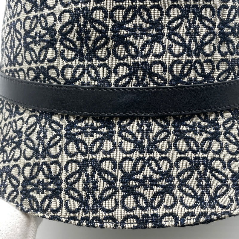 【中古品】【メンズ】 LOEWE ロエベ ANAGRAM JACQUARD BUCKET HAT K820HB1X07 アナグラムジャガード バケットハット 帽子 183-260720-ss-01-tei サイズ：59 カラー：ネイビー 万代Net店