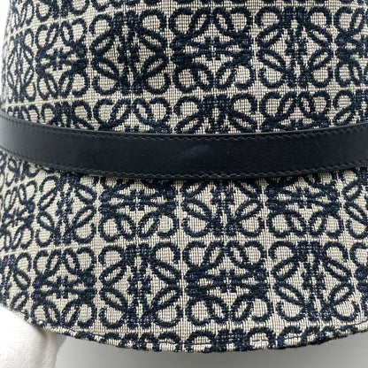 【中古品】【メンズ】 LOEWE ロエベ ANAGRAM JACQUARD BUCKET HAT K820HB1X07 アナグラムジャガード バケットハット 帽子 183-260720-ss-01-tei サイズ：59 カラー：ネイビー 万代Net店