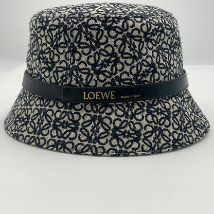 【中古品】【メンズ】 LOEWE ロエベ ANAGRAM JACQUARD BUCKET HAT K820HB1X07 アナグラムジャガード バケットハット 帽子 183-260720-ss-01-tei サイズ：59 カラー：ネイビー 万代Net店