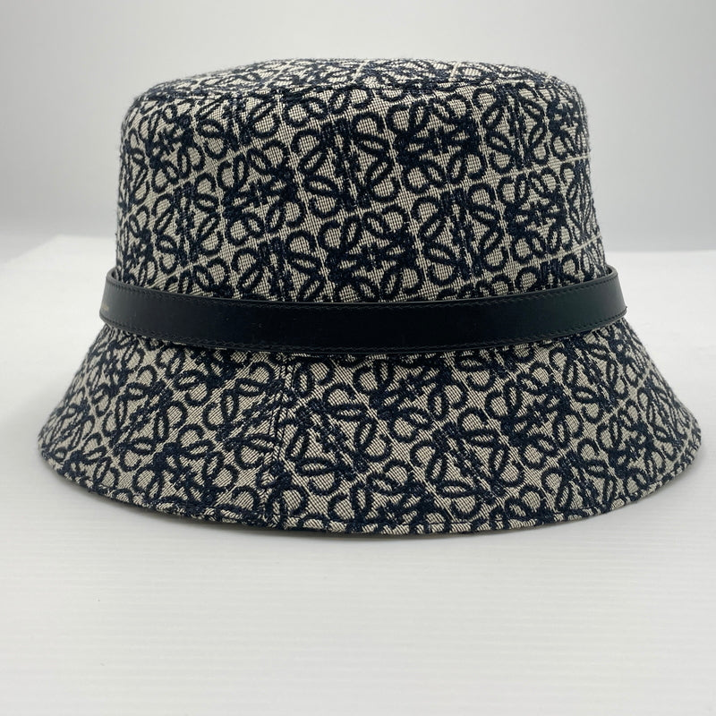【中古品】【メンズ】 LOEWE ロエベ ANAGRAM JACQUARD BUCKET HAT K820HB1X07 アナグラムジャガード バケットハット 帽子 183-260720-ss-01-tei サイズ：59 カラー：ネイビー 万代Net店
