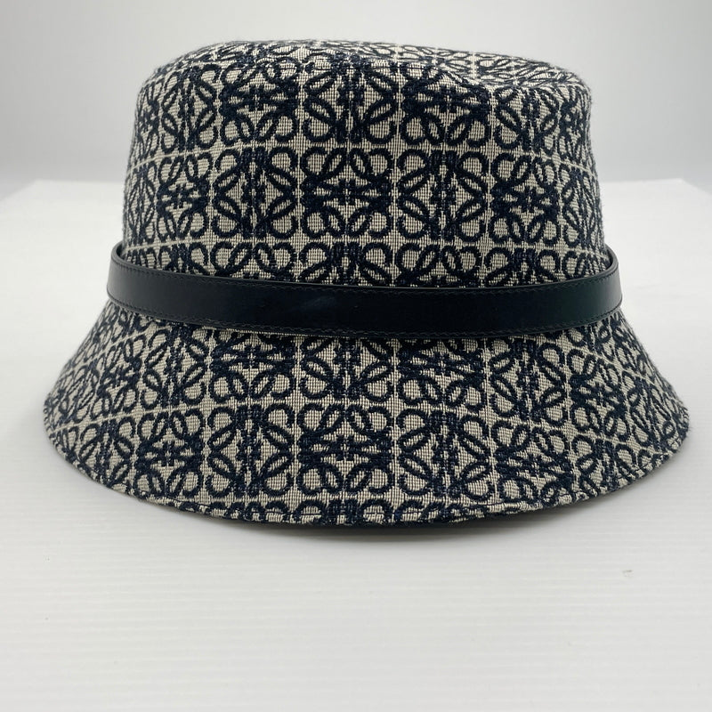 【中古品】【メンズ】 LOEWE ロエベ ANAGRAM JACQUARD BUCKET HAT K820HB1X07 アナグラムジャガード バケットハット 帽子 183-260720-ss-01-tei サイズ：59 カラー：ネイビー 万代Net店