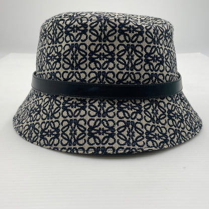 【中古品】【メンズ】 LOEWE ロエベ ANAGRAM JACQUARD BUCKET HAT K820HB1X07 アナグラムジャガード バケットハット 帽子 183-260720-ss-01-tei サイズ：59 カラー：ネイビー 万代Net店