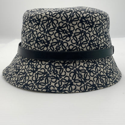 【中古品】【メンズ】 LOEWE ロエベ ANAGRAM JACQUARD BUCKET HAT K820HB1X07 アナグラムジャガード バケットハット 帽子 183-260720-ss-01-tei サイズ：59 カラー：ネイビー 万代Net店