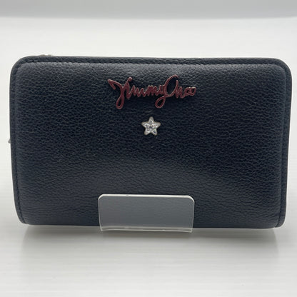 【中古品】【メンズ】 JIMMY CHOO ジミーチュウ LOGO FRONT BI-FOLD WALLET ロゴフロント バイフォールド ウォレット 二つ折り財布 181-260720-ss-02-tei カラー：ブラック 万代Net店