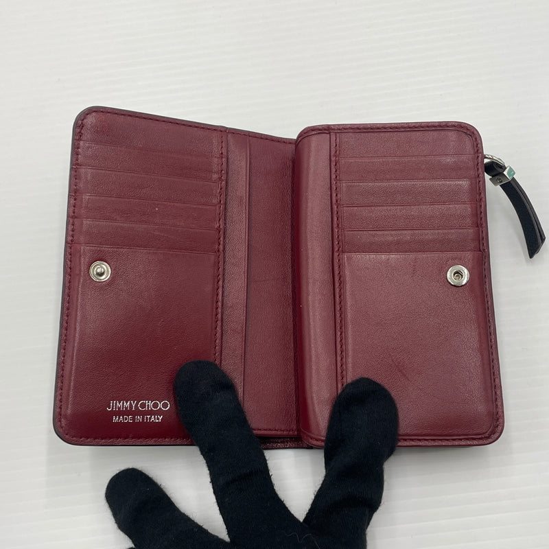 【中古品】【メンズ】 JIMMY CHOO ジミーチュウ LOGO FRONT BI-FOLD WALLET ロゴフロント バイフォールド ウォレット 二つ折り財布 181-260720-ss-02-tei カラー：ブラック 万代Net店