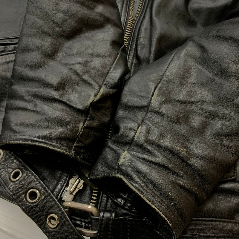 【現状渡し品】【メンズ】 HARLEY-DAVIDSON ハーレーダビッドソン LEATHER RIDERS JACKET レザー ライダース ジャケット アウター 145-260716-sa-04-tei サイズ：XL カラー：ブラック 万代Net店