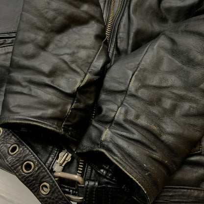 【現状渡し品】【メンズ】 HARLEY-DAVIDSON ハーレーダビッドソン LEATHER RIDERS JACKET レザー ライダース ジャケット アウター 145-260716-sa-04-tei サイズ：XL カラー：ブラック 万代Net店