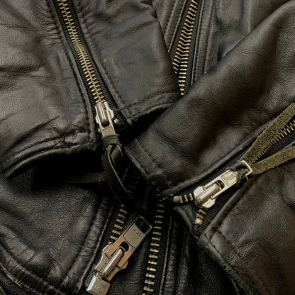 【現状渡し品】【メンズ】 HARLEY-DAVIDSON ハーレーダビッドソン LEATHER RIDERS JACKET レザー ライダース ジャケット アウター 145-260716-sa-04-tei サイズ：XL カラー：ブラック 万代Net店
