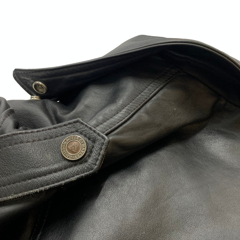 【現状渡し品】【メンズ】 HARLEY-DAVIDSON ハーレーダビッドソン LEATHER RIDERS JACKET レザー ライダース ジャケット アウター 145-260716-sa-04-tei サイズ：XL カラー：ブラック 万代Net店