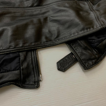 【現状渡し品】【メンズ】 HARLEY-DAVIDSON ハーレーダビッドソン LEATHER RIDERS JACKET レザー ライダース ジャケット アウター 145-260716-sa-04-tei サイズ：XL カラー：ブラック 万代Net店