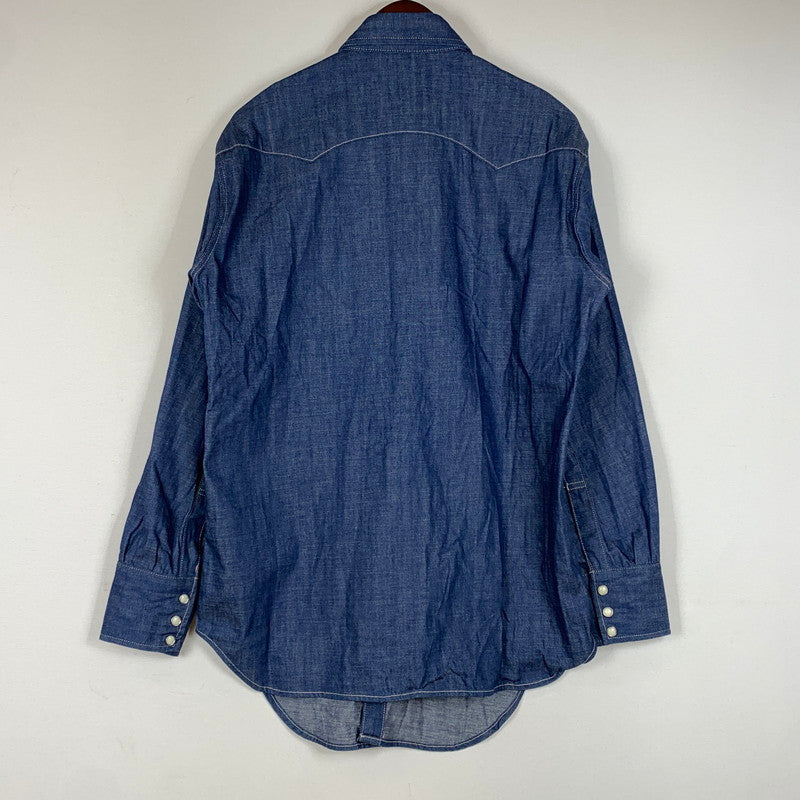 【中古品】【メンズ】 LEVI’S VINTAGE CLOTHING リーバイス ビンテージ クロージング SHORTHORN SAWTOOTH WESTERN SHIRT 001L7-0002 ウエスタン シャツ 145-260716-sa-05-tei サイズ：M カラー：インディゴ 万代Net店