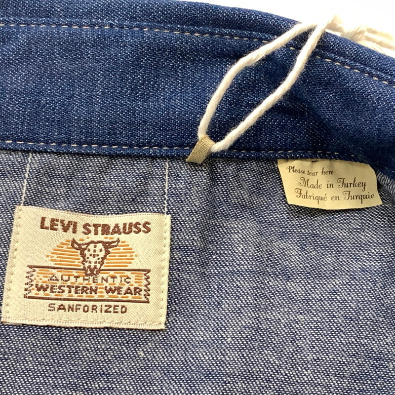 【中古品】【メンズ】 LEVI’S VINTAGE CLOTHING リーバイス ビンテージ クロージング SHORTHORN SAWTOOTH WESTERN SHIRT 001L7-0002 ウエスタン シャツ 145-260716-sa-05-tei サイズ：M カラー：インディゴ 万代Net店