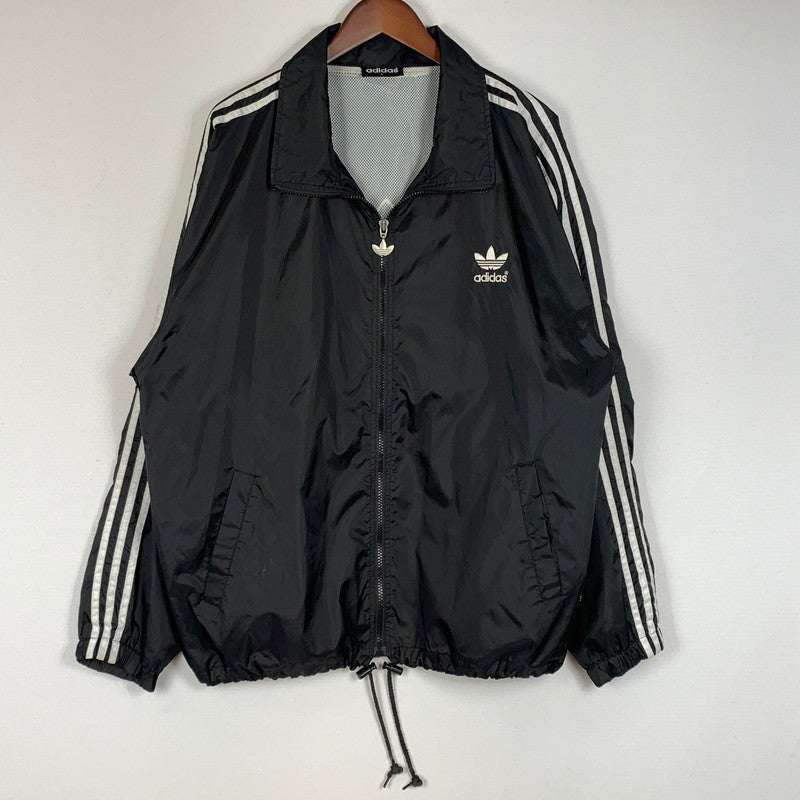 【中古品】【メンズ】 ADIDAS アディダス 80’s ~ 90’s NYLON ZIP JACKET 80～90年代 ナイロン ジップ ジャケット アウター 黒タグ 148-260716-sa-07-tei サイズ：L カラー：ブラック 万代Net店
