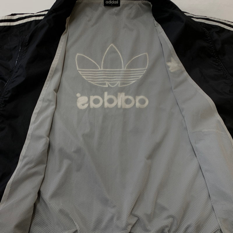 【中古品】【メンズ】 ADIDAS アディダス 80’s ~ 90’s NYLON ZIP JACKET 80～90年代 ナイロン ジップ ジャケット アウター 黒タグ 148-260716-sa-07-tei サイズ：L カラー：ブラック 万代Net店