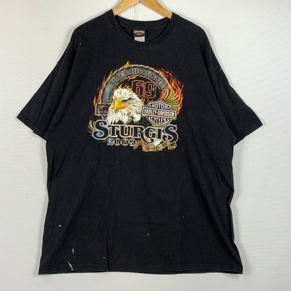 【現状渡し品】【メンズ】 HARLEY DAVIDSON ハーレー ダビッドソン EAGLE TEE イーグル Tシャツ 半袖 トップス 145-260716-sa-14-tei サイズ：2XL カラー：ブラック 万代Net店